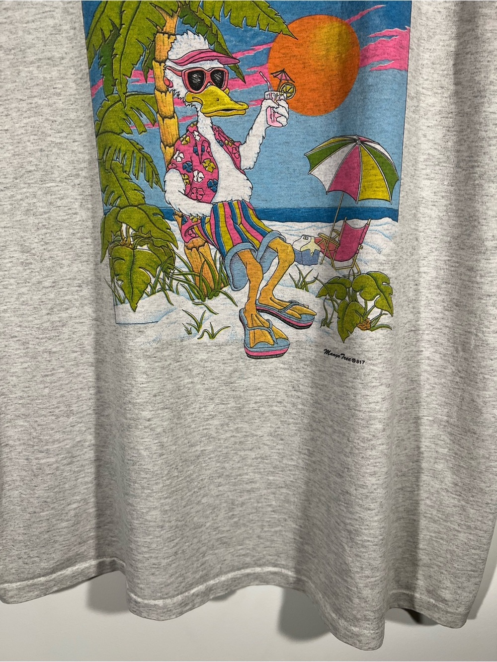 Vintage 1980s Panama City Beach T-Shirt Cartoon Duck Mango Tree Single Stitch Xl View 6